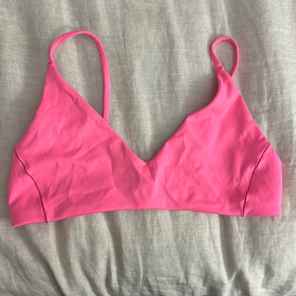 Left on Friday Sunday bikini top Zinc (neon pink) large